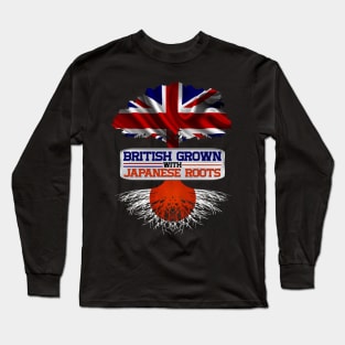 British Grown With Japanese Roots Cool Gift For Proud Brits Who Honor Japanese roots Long Sleeve T-Shirt